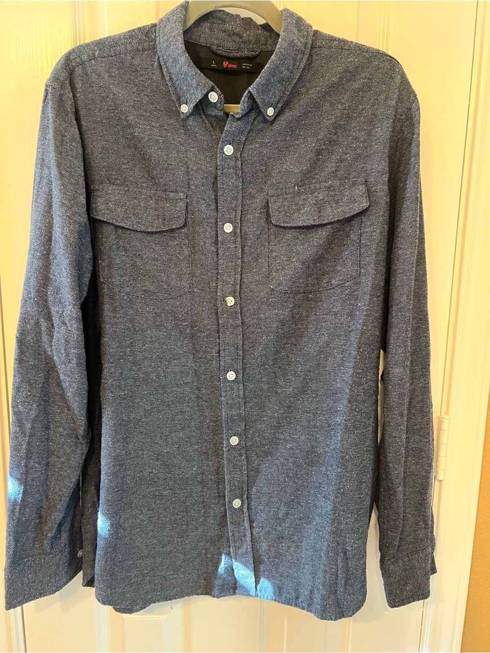 Stoic Men's Black Button-Down Shirt, Size L